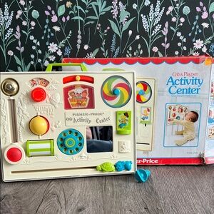 VINTAGE Fisher-Price toys crib & playpen Activity Center 1970’s nursery w/BOX!